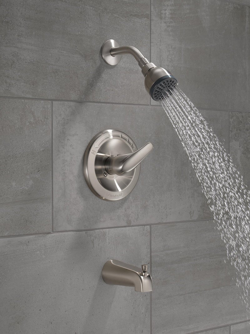 Delta Peerless Classic Single-Function Tub and Shower Trim Kit with Single-Spray Shower Head, Brushed Nickel PTT188753-BN (Valve Not Included) - Image 2